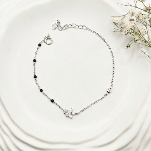 Flower Mangalsutra Bracelet 925 Silver