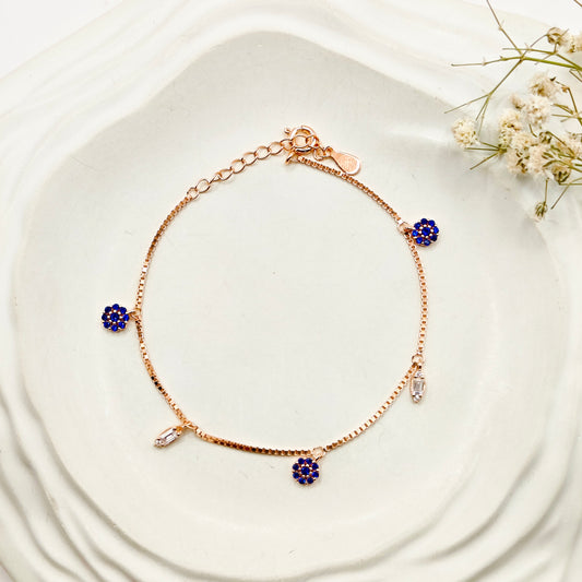 Scarlett Charm Rosegold Plated Bracelet 925 Silver