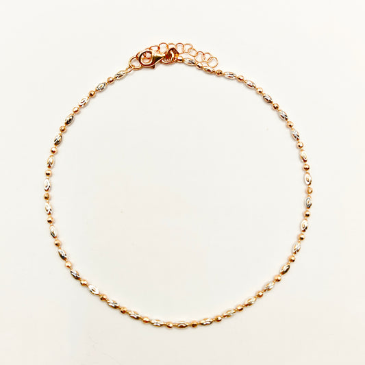 Ovie Two-Tone Anklet 925 Silver