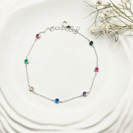 Rainbow Bracelet 925 Silver