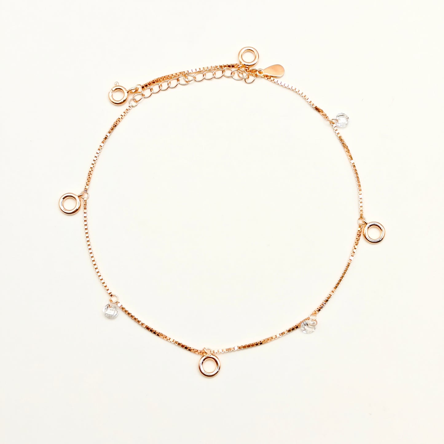 Liza Charm Rosegold Plated Anklet 925 Silver