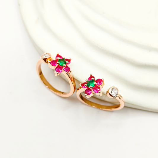 Flower Rosegold Plated Toering 925 Silver