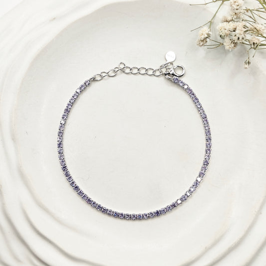 Lilac Tennis Bracelet 925 Silver