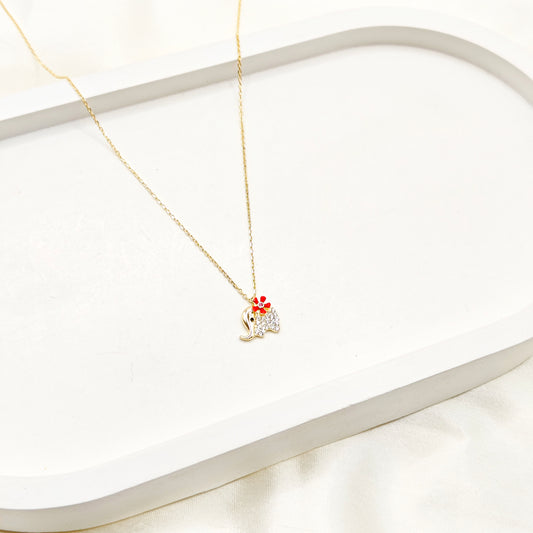 Elephant Gold Plated Necklace 925 Silver