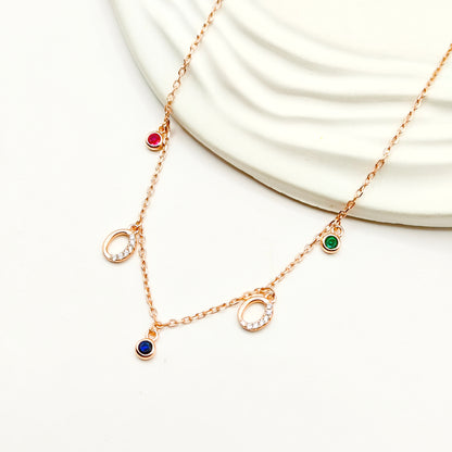 Halo Charm Rosegold Plated Jewellery Set 925 Silver