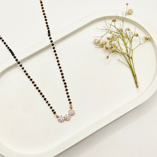 Flora Rosegold Plated Mangalsutra Necklace 925 Silver