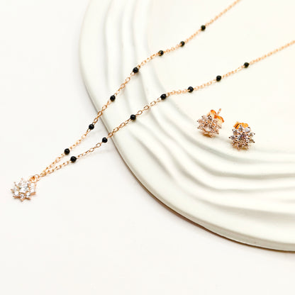 Daisy Rosegold Plated Jewellery Set 925 silver