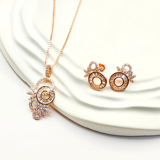 Esme Jewellery Set Rosegold Plated 925 Silver