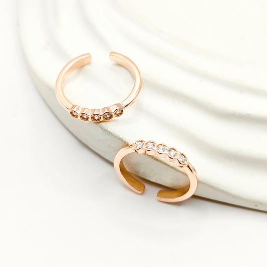Hexa Rosegold Plated Toering 925 Silver