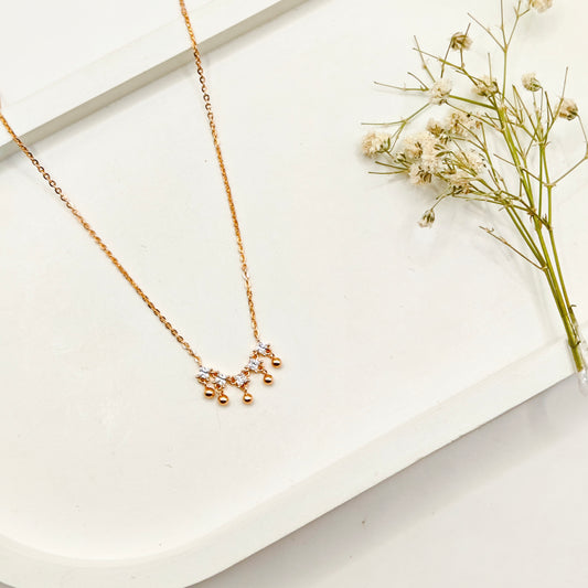 Mauve Rosegold Plated Necklace 925 Silver