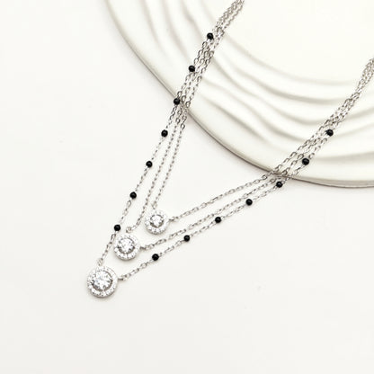 Halo Layered Mangalsutra Jewellery Set 925 Silver