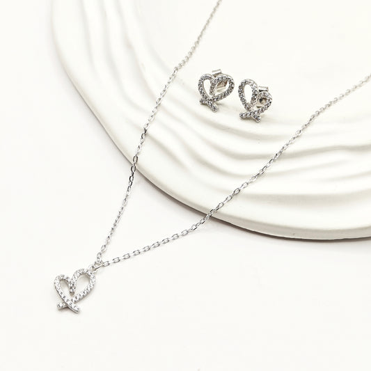 Heart Jewellery Set 925 Silver