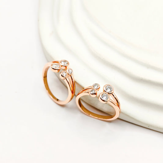 Bezel Rosegold Plated Toering 925 Silver