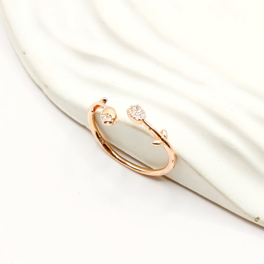 Tulip Rosegold Plated Ring 925 Silver