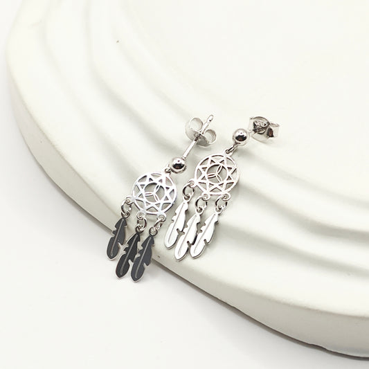 Dream Catcher Earrings 925 Silver