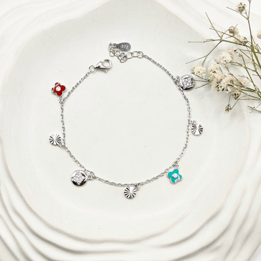 Clover Charm Bracelet 925 Silver
