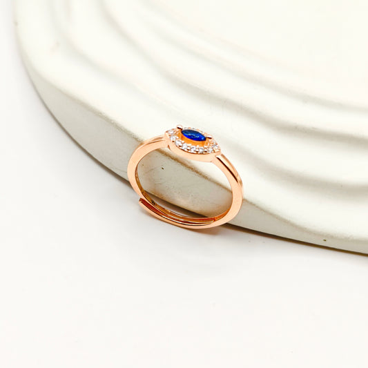 Sapphire Rosegold Plated Ring 925 Silver