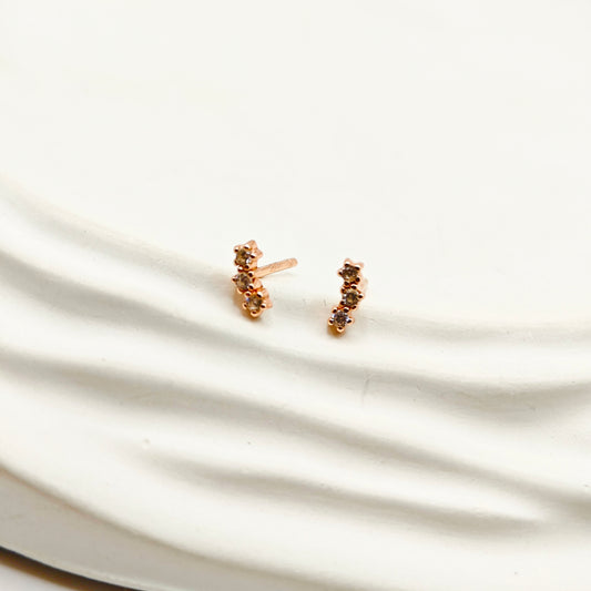 Mini Star Rosegold Plated Earrings 925 Silver