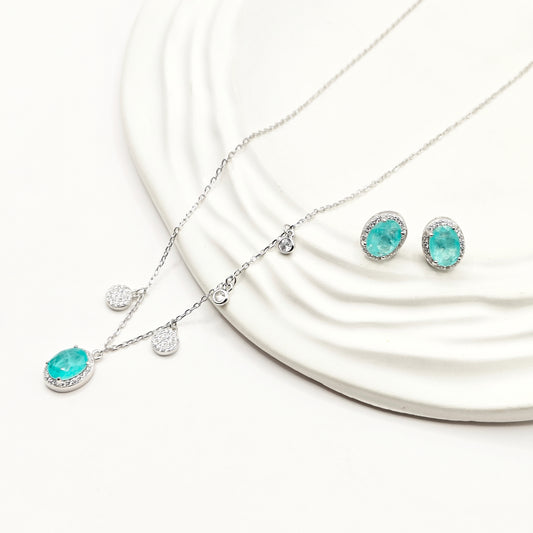 Turquoise Charm Jewellery Set 925 Silver