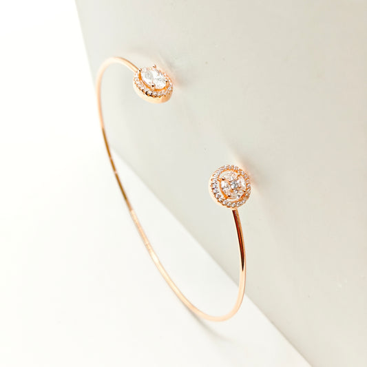 Vista Rosegold Plated Cuff Bracelet 925 Silver