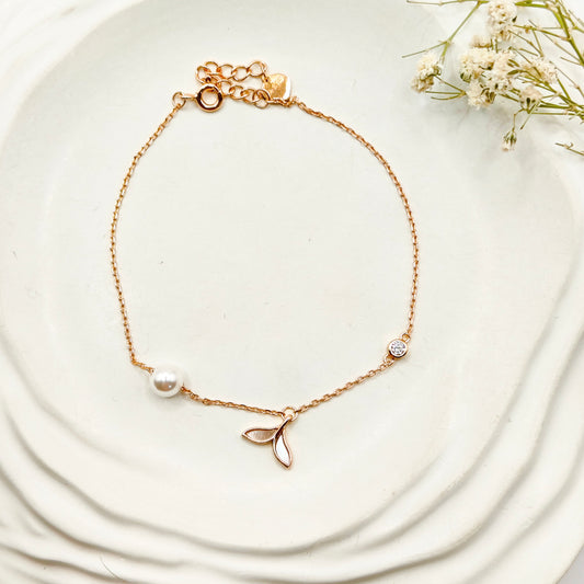 Mermaid Tail Rosegold Plated Bracelet 925 Silver