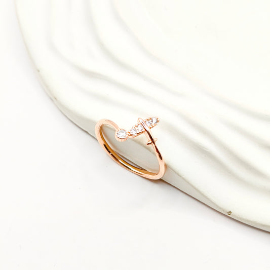 Aeroplane Rosegold Plated Ring 925 Silver