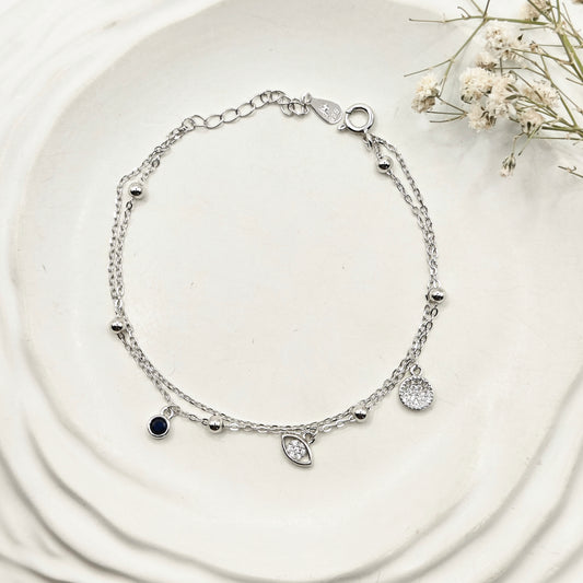 Evil Eye Charm Bracelet 925 Silver