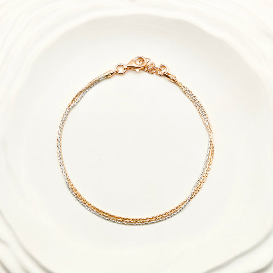 Chain Two-Tone Bracelet 925 Silver