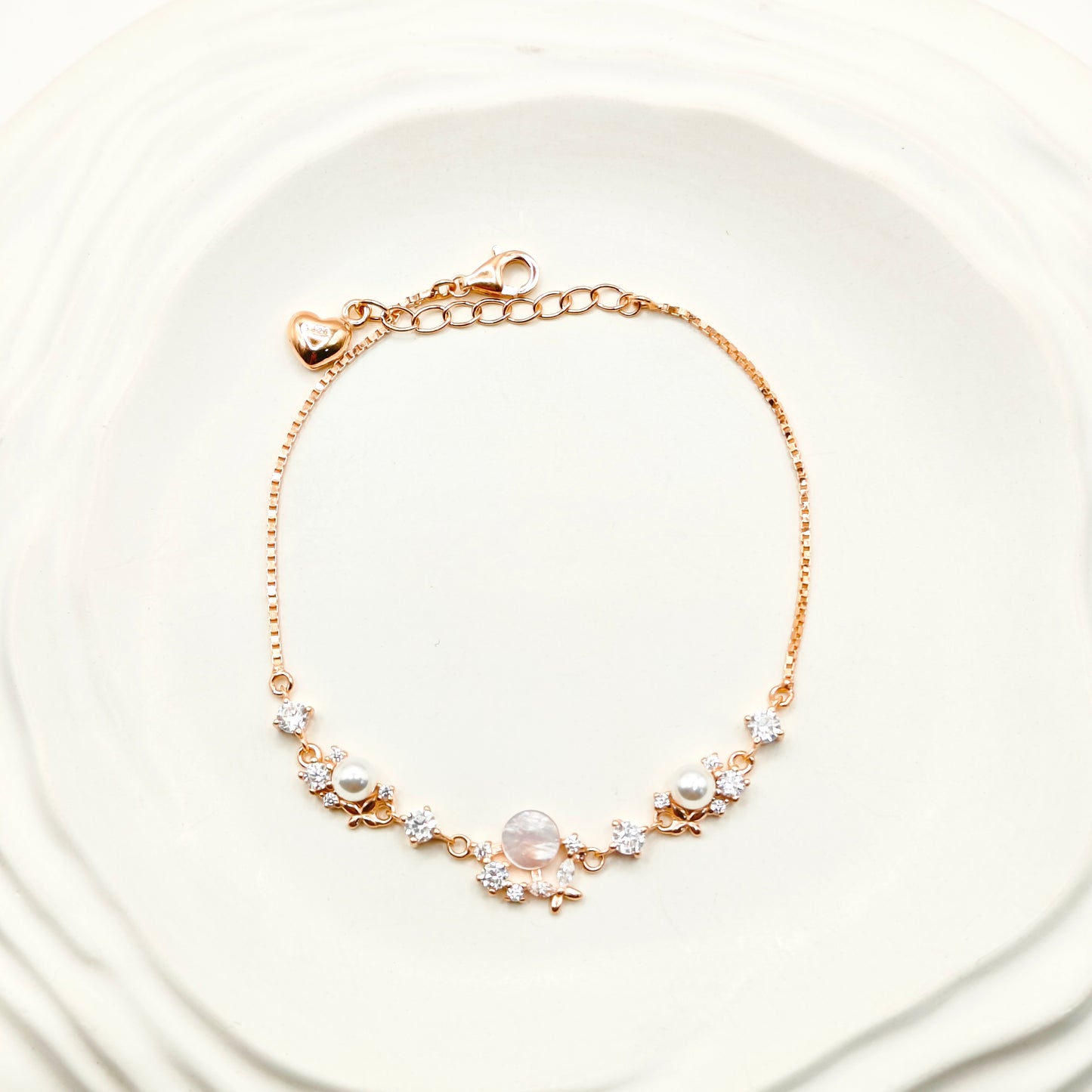 Mia Bracelet Rosegold Plated 925 Silver