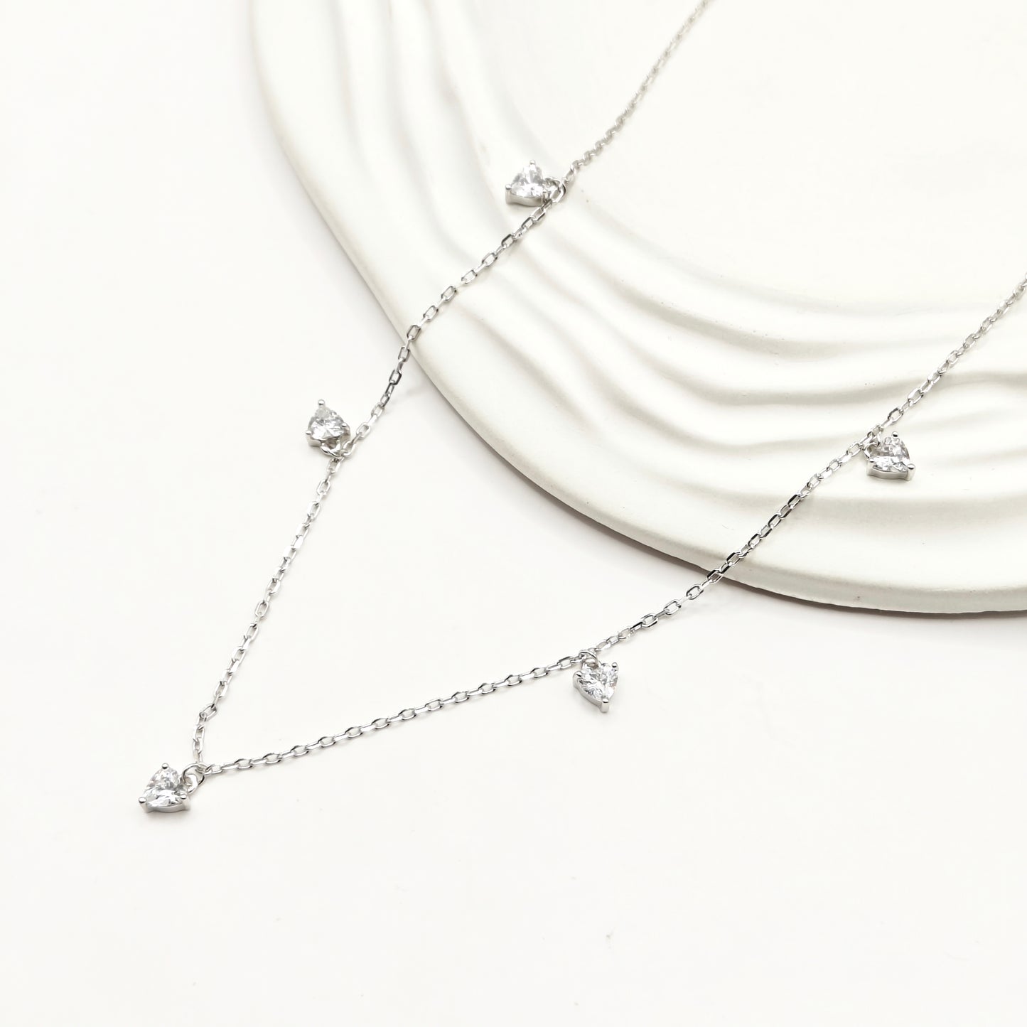 Heart Charm Jewellery Set 925 Silver