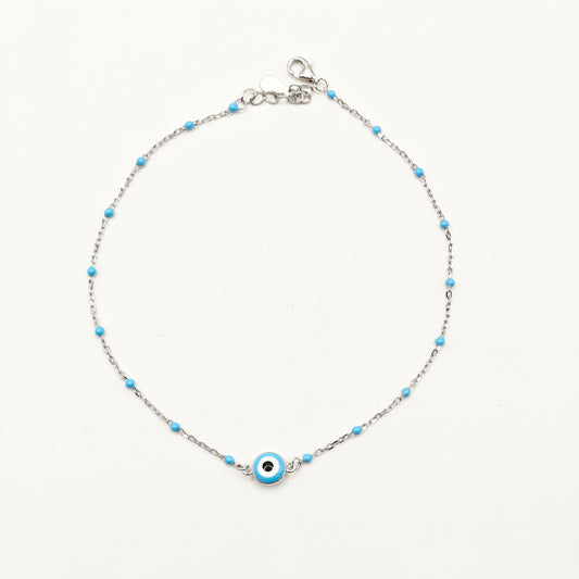 Evil Eye Anklet 925 Silver