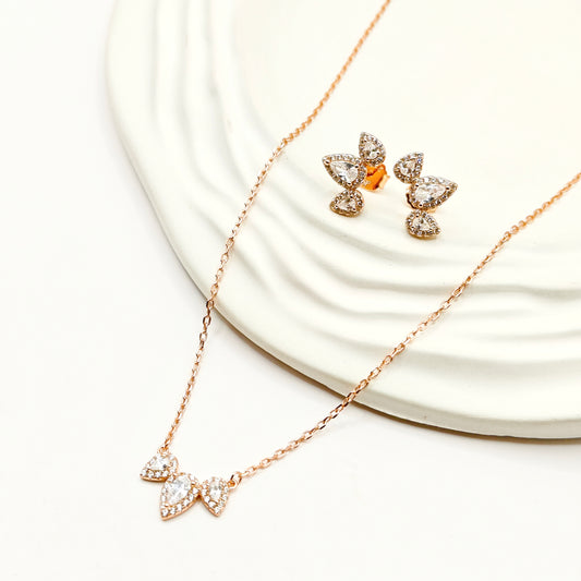Jia Rosegold Plated Jewellery Set 925 silver