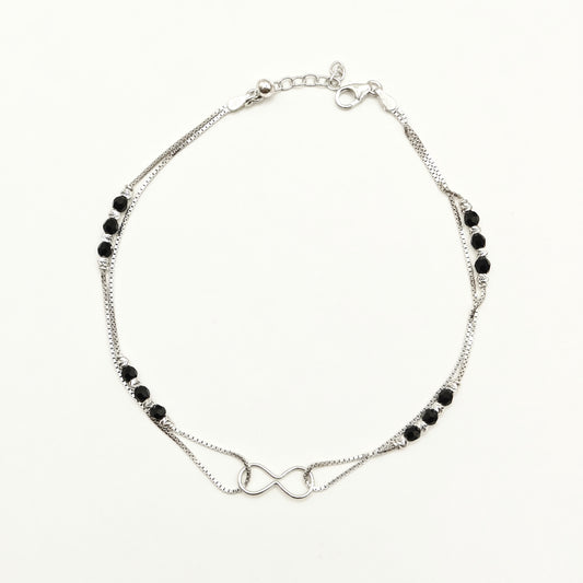 Infinity Layered Anklet 925 Silver