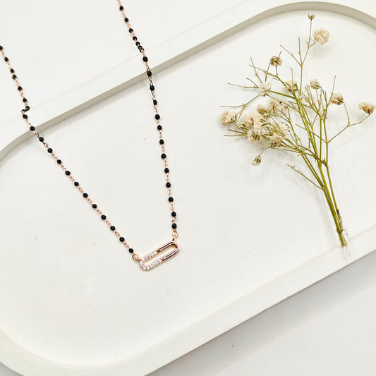 Enchanted Rosegold Plated Mangalsutra Necklace 925 Silver
