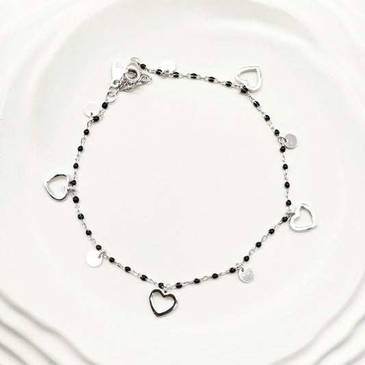 Heart Charm Bracelet 925 Silver