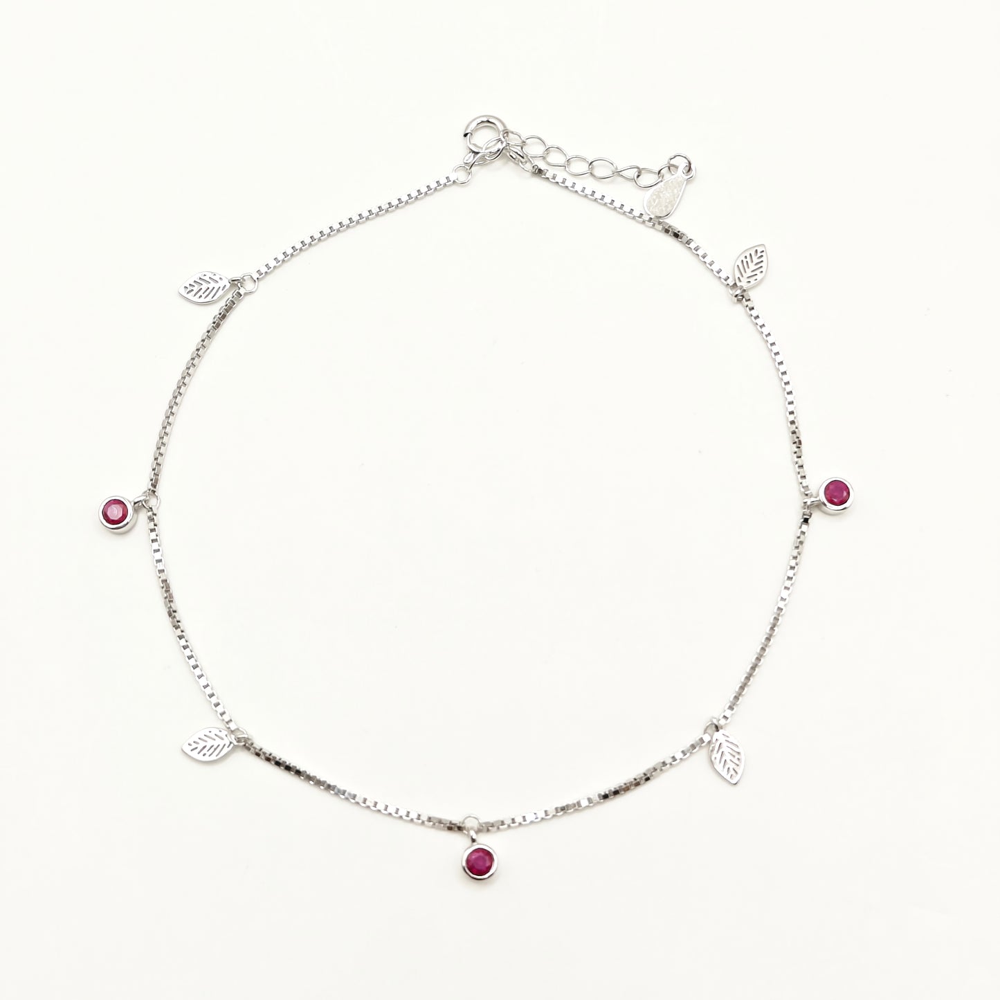 Leaf Charm Anklet 925 Silver