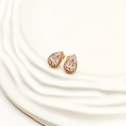 Drop Charm Rosegold Plated Jewellery Set 925 Silver