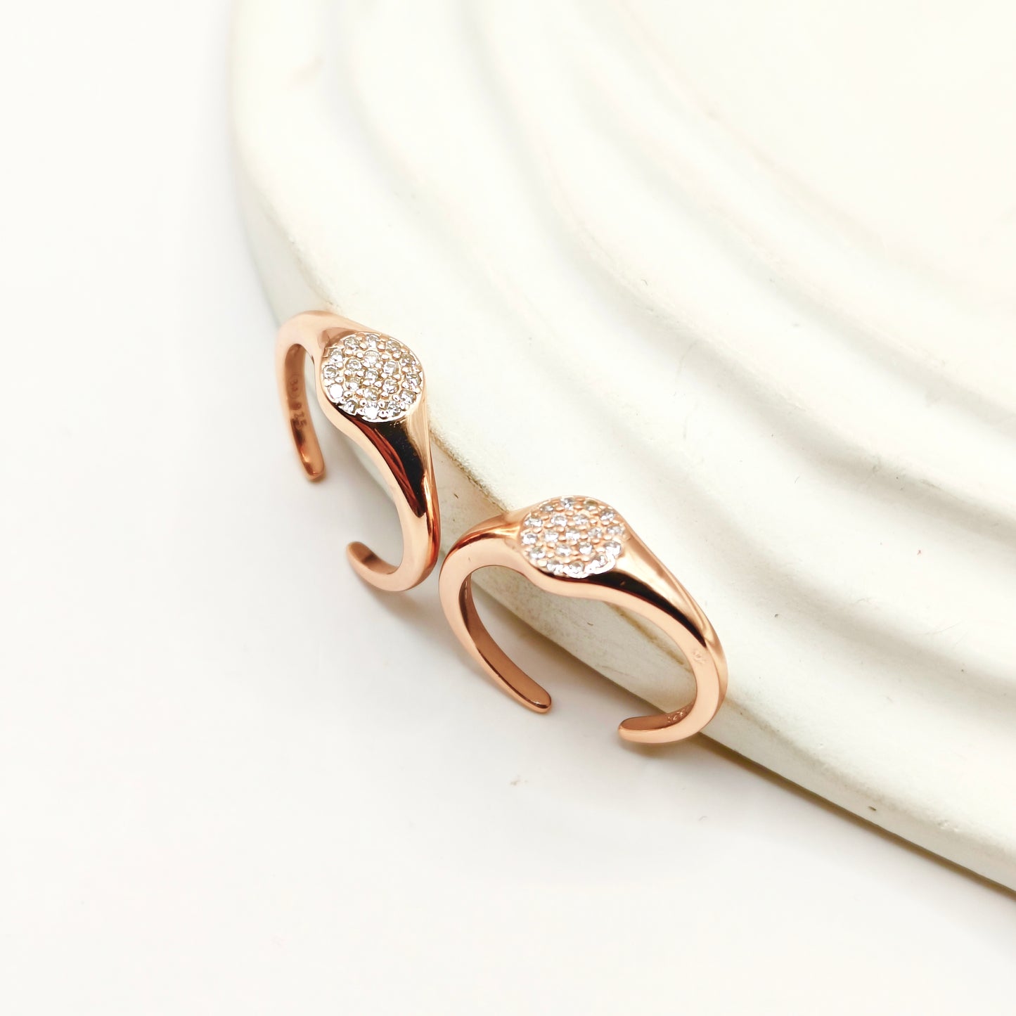 Signet Rosegold Plated Toering 925 Silver