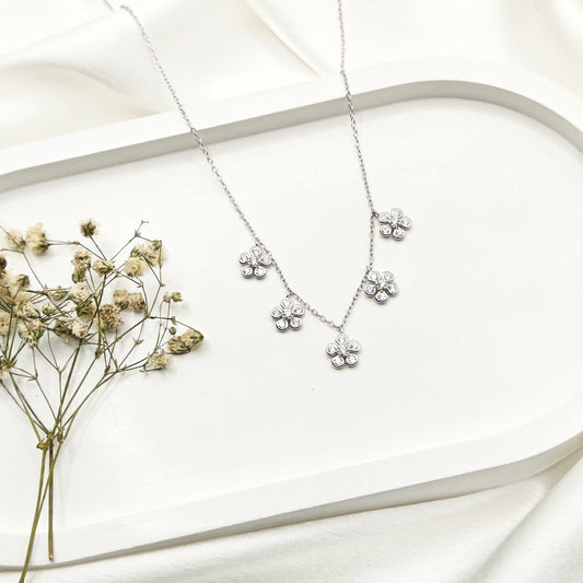 Wildflower Charm Necklace 925 Silver