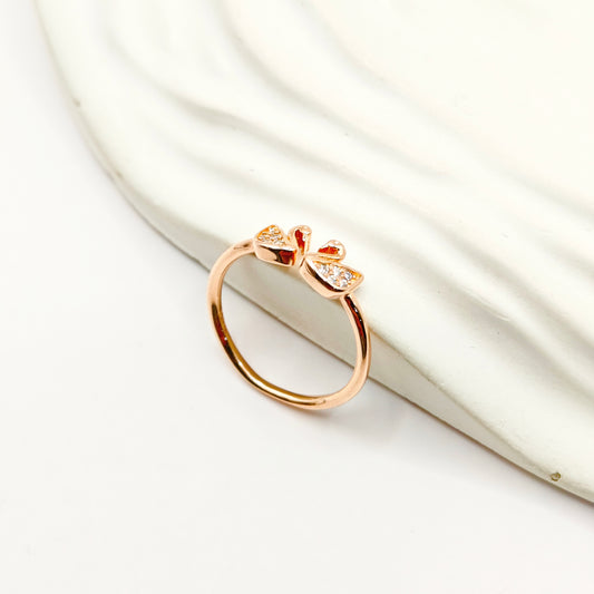 Swan Rosegold Plated Ring 925 Silver