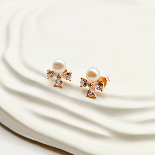 Pearla Rosegold Plated Earrings 925 Silver