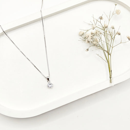 Dainty Diamond Necklace 925 Silver