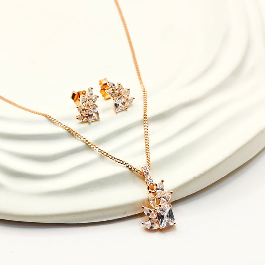 Georgia Jewellery Set Rosegold Plated 925 Silver