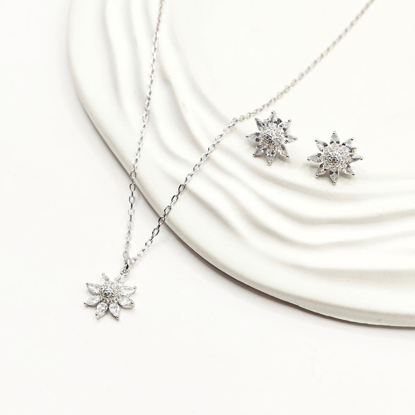 Flower Jewellery set 925 Silver