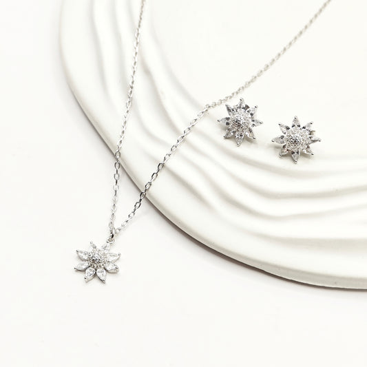 Flower Jewellery set 925 Silver