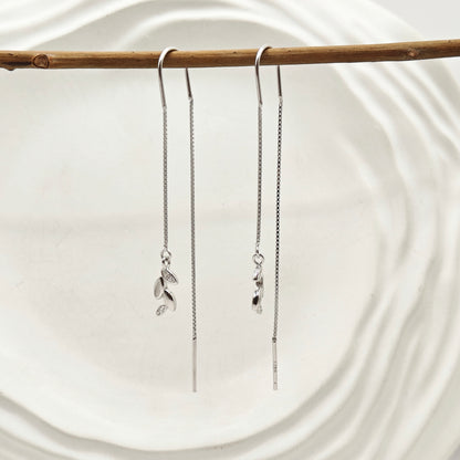 Leaf Sui Dhaga Earrings 925 Silver