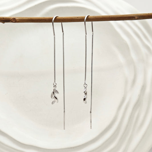 Leaf Sui Dhaga Earrings 925 Silver