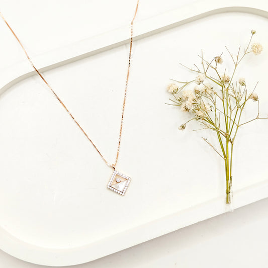 Hexa Rosegold Plated Necklace 925 Silver