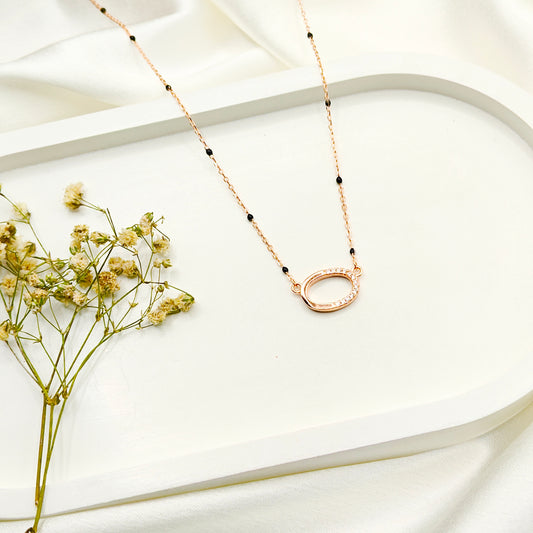 Ovie Mangalsutra Necklace Rosegold Plated 925 Silver