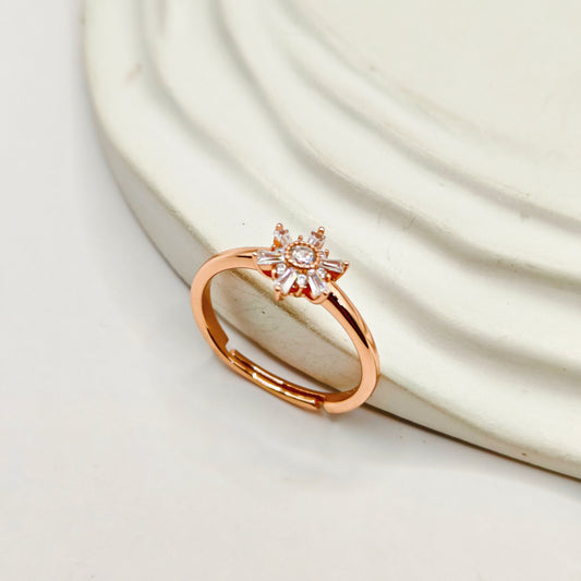 Flora Rosegold Plated Ring 925 Silver
